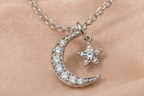 Collier Lune & Étoile, pendentif lune et étoile