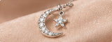 Pendentif lune et étoile scintillant