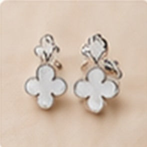 Boucles d'oreilles Trèfle en Argent 925 et nacre