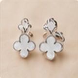 Boucles d'oreilles Trèfle en Argent 925 et nacre