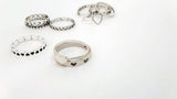 Bagues en argent 925 assorties dont une bague cœur