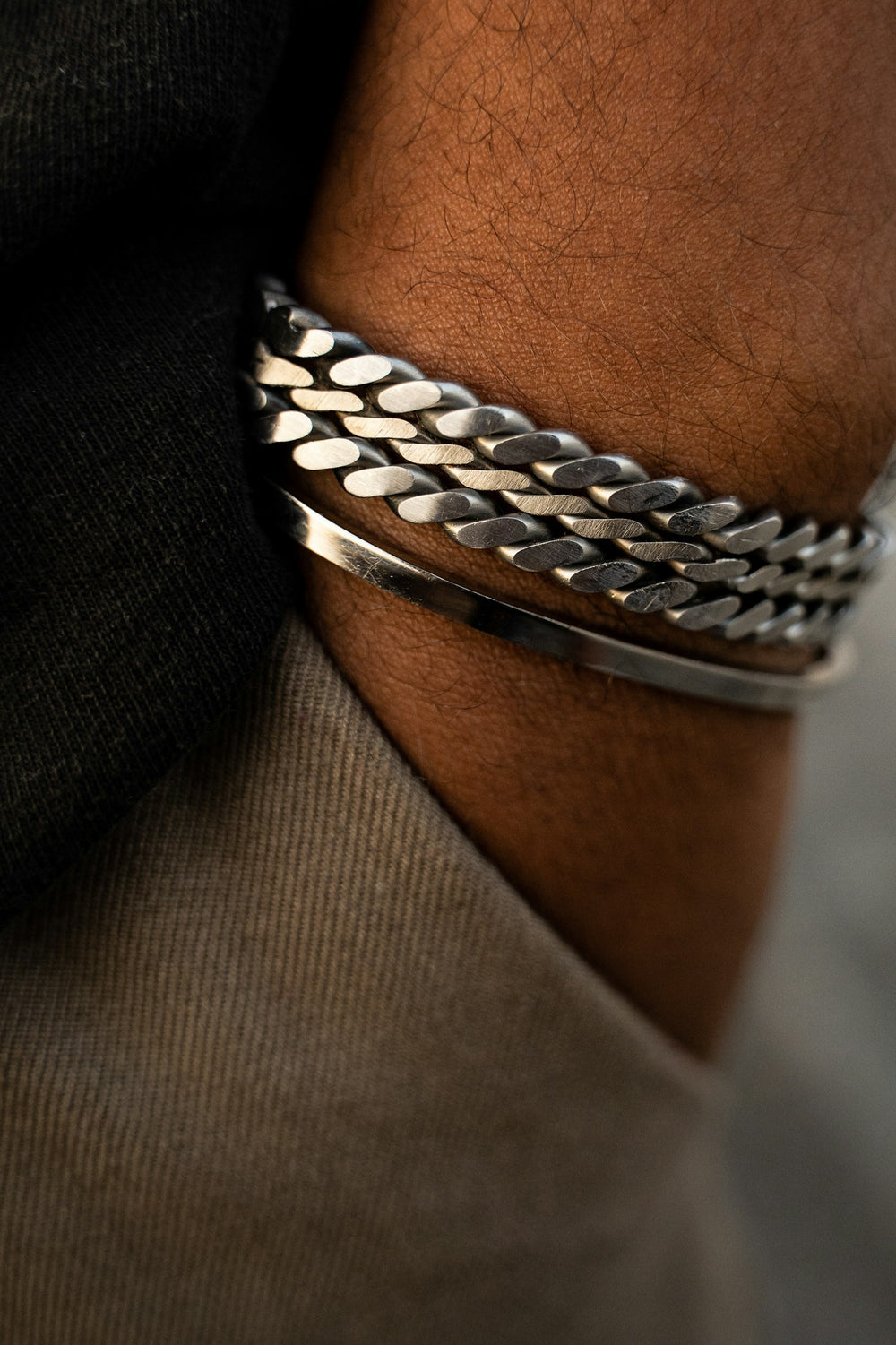 Bracelet chaîne gourmette en argent 925 - vue 1