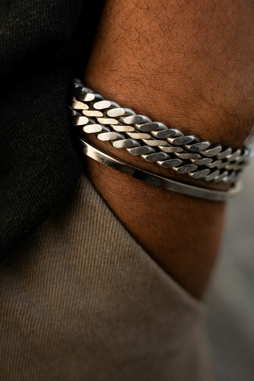 Bracelet chaîne gourmette en argent 925 - vue 1