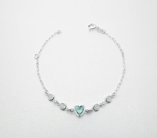 Bracelet Cœur en argent 925 avec pierres - vue 2
