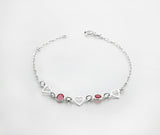 Bracelet Cœur en argent 925 avec pierres - vue 1