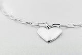 Bracelet chaîne avec cœur en argent 925