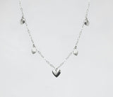Collier chaîne fine avec petits cœurs en argent 925