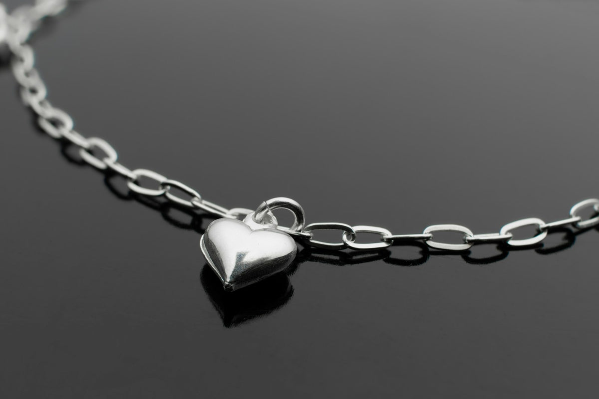 Bracelet cœur bombé en argent 925