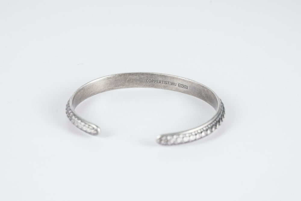 Bracelet jonc fin en argent 925 - vue 1