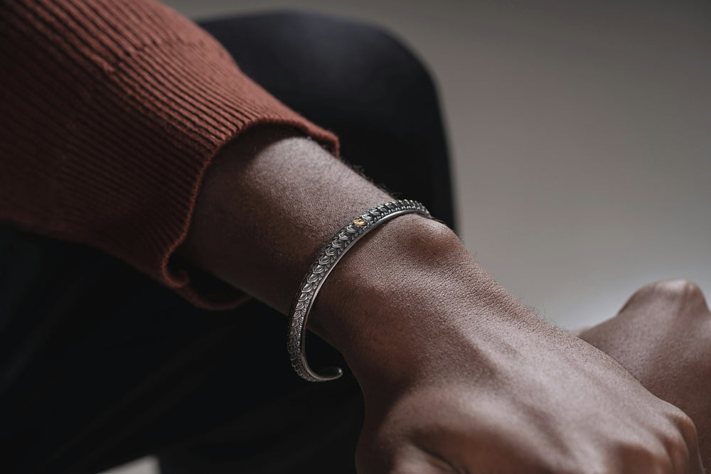 Bracelet jonc fin en argent 925 - vue 3