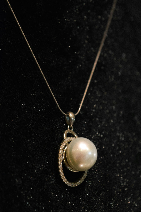 Collier pendentif perle d'eau douce et argent 925