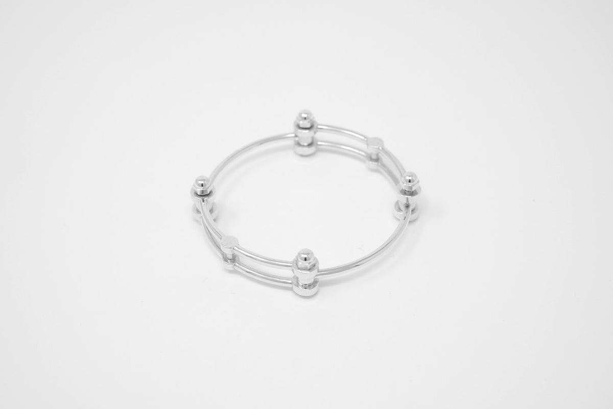 Bracelet jonc fin en argent 925 - vue 2