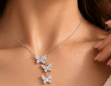 Collier Trio Papillon porté