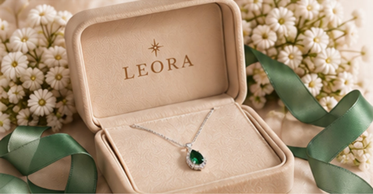 Collier Zircon Vert dans son écrin LEORA