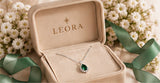 Collier Zircon Vert dans son écrin LEORA